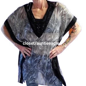 Gorgeous Loose Beaded Lace Summer Cover Up Dress Elastic Waist= Clubz Collection